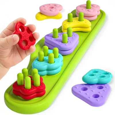 Produktbild von Silikon-Sortierspiel – Montessori-Formen-Zuordnungsspiel – Pädagogisches Lernspielzeug für Kleinkinder