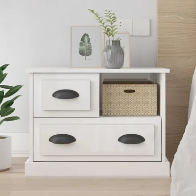 Obrázok produktu pre vidaXL Nočný stolík s vysokým leskom biely 60x39x45 cm