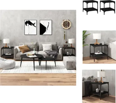 Produktbild von vidaXL Beistelltische 2 Stk. Schwarz 40x40x40 cm Holzwerkstoff - Couchtische