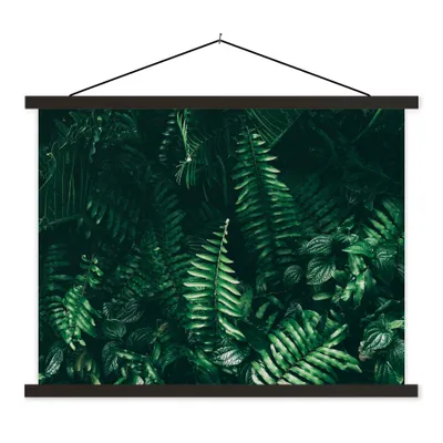 Produktbild von MuchoWow® Textilposter Blätter - Dschungel - Natur - Tropisch - Pflanzen 60x45 cm mit schwarzem Rahmen - Poster Schlafzimmer