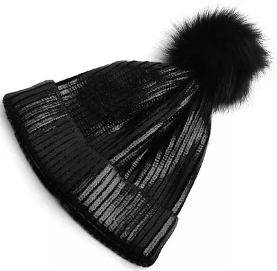 Obrázek produktu pro Stylová černá čepice ME-21282 s bambulí KP21282