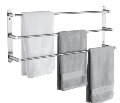 Handtuchhalter 3 Stangen, 75 cm, Edelstahl, Wandmontage