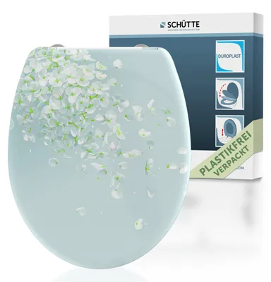 Produktbild von SCHÜTTE WC Sitz FLOWER IN THE WIND, Duroplast Toilettensitz mit Absenkautomatik und Schnellverschluss, Klobrille