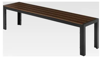 Produktbild von Gartenbank DESIGNO - 180 cm - Dunkelbraun Schwarz - Aluminium wetterfest - Outdoor Sitzbank