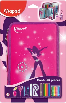 Produktbild von Maped Schüleretui Girly aus Polyester befüllt 34-teilig