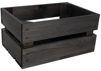 Imagen del producto de Caja decorativa de madera natural Creative Deco, negra, 30 x 20 x 15 cm