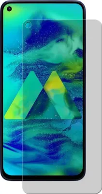 A screen protector is shown laid over a smartphone screen.