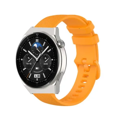 Produktbild von Strap-it Huawei Watch GT 3 Pro 46mm Luxus- Silikonarmband (Orange)