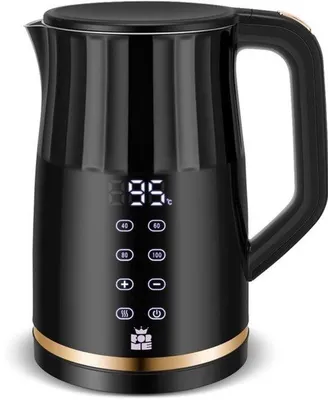 Zdjęcie produktu dla Czajnik ze stali nierdzewnej, pojemność 1,7 L, regulacja temperatury 40-100°C, wyświetlacz LED pokazujący temperaturę, podświetlenie LED w 7 kolorach, idealny do parzenia herbaty, funkcja utrzymywania ciepła, wolny od BPA