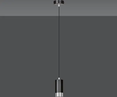 Zdjęcie produktu dla Lampa wisząca FUMIKO czarna-chromowana 1xGU10x10W metal wym:100x8x8cm IP20 Emibig