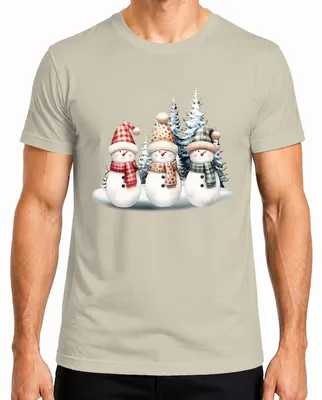 Zdjęcie produktu dla Snowmen - Christmas Gift Świąteczna koszulka męska, Nature, XXL
