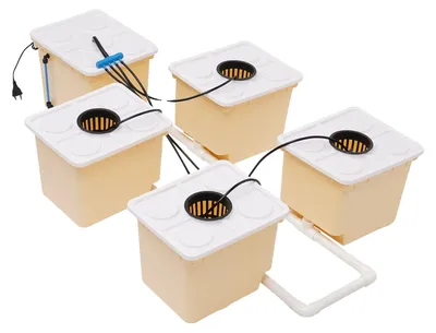 Image de Kit de culture hydroponique en seau, pompe à eau performante, système DWC, BLANC
