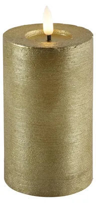 Productafbeelding van Countryfield LED stompkaars, rustiek goud, 7,5x7,5x12,5 cm - Sfeerverlichting