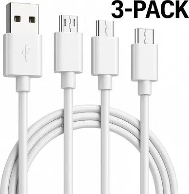 Produktbild von Micro-USB Ladekabel – Schnelllade- & Datenkabel, robust und flexibel – 3er Pack