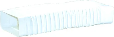 Produktbild von Flexibler Adapter mit Vierkant - Anschlussstutzen in Weiß für 125er Abluftsystem max. Länge 600 mm für Flachkanal / Vierkantrohr Abluft