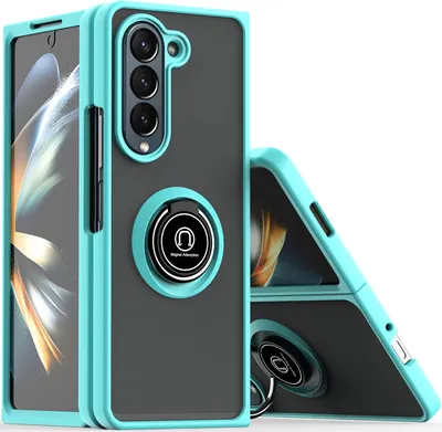 A phone case with a ring holder is displayed against a white background.
