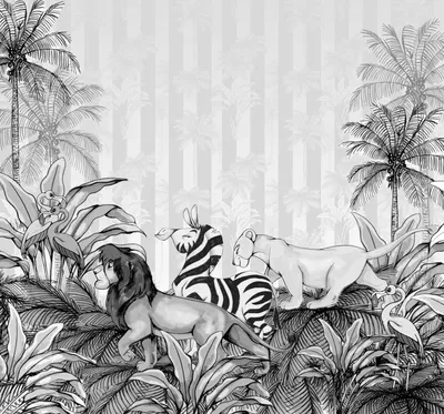 Produktbild von Disney Fototapete Der König der Löwen Grau - 610066 - 300 x 280 cm