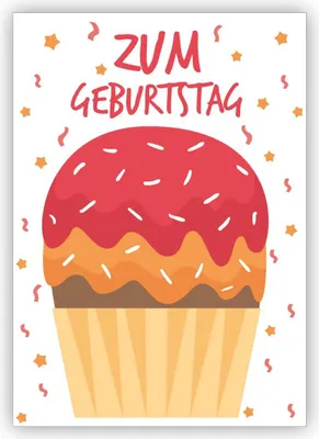 Produktbild von Leckere Geburtstagskarte mit Muffin: Zum Geburtstag