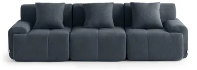 Immagine prodotto di DIVANO MODULARE MILYSOFA SOFAMOUS, 3 posti, forma lineare, tessuto in chenille, color blu-grigio