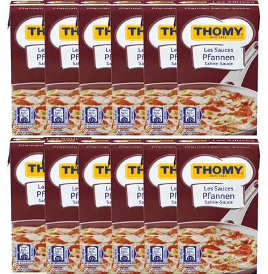 Produktbild von Thomy Les Sauces Pfannen Sahne Sauce helle Fleischsoße 250ml 12er Pack