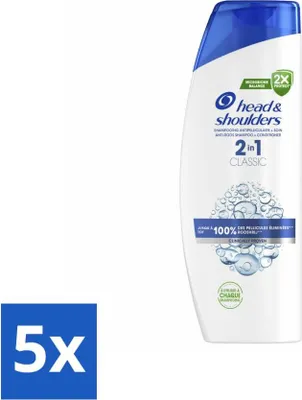 Produktbild von Head & Shoulders - Shampoo - 2-in-1 - Classic - 100 % Schuppenfrei - 400 ml - Vorteilspack - 5 Stücke