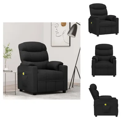 Image de vidaXL Fauteuil de massage noir tissu - Massagesessel