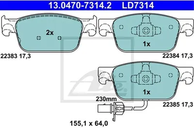 Zdjęcie produktu dla Klocki Hamulcowe Audi Przód A4/A5 1,4-3,0 Tdi 15- Ceramic