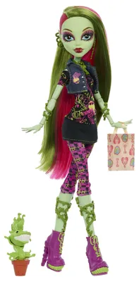 Produktbild von Monster High Gruselige Monster-High-Reproduktion der ursprünglichen Venus McFlytrap-Puppe, mit Tagebuch, Puppenständer und Haustier, Modepuppe, Weiblich, 6 Jahr(e), Junge/Mädchen, 285 mm, Mehrfarbig