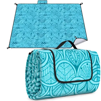Produktbild von Picknickdecke Wasserdicht 200 x 200 cm, Extra Groß Outdoor Stranddecke mit Wasserdichter Unterseite für 4-6 Personen, XXL Campingdecke