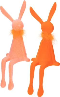 Produktbild von Dekorative Osterhasen Figuren Kantenhocker für Wohnzimmer und Frühlingsdekoration, 2 Stück