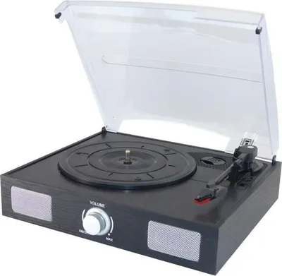 Image de Platine Vinyle INOVALLEY TD11, Encodage MP3 USB, Haut-Parleurs Intégrés, 33/45/78 Tours, Sortie RCA, Couvercle de Protection
