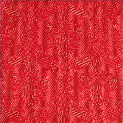 Servietten Papier 33x33cm Elegance geprägt 15 Stück Rot