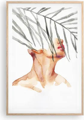 Produktbild von Gerahmtes Poster - Rahmen in heller Eiche - Gesicht Körper Mann - 61x91,5 cm - Wand Bild - Wanddeko - Wandbilder - Kunstposter - Wandposter - Bilderrahmen - Bilder - Kunstdruck - P2NPA61x91-5171