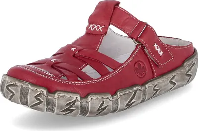 Productafbeelding van Rieker slippers, model Abs.b.35mm, zonder voetbed, in rood, maat 37