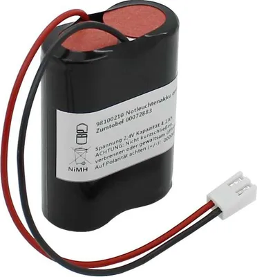 Produktbild von Notleuchtenakku NiMH 2,4V 4,2Ah F1x2 7/5 Sub-C mit Kabel und Stecker ersetzt Zumtobel 00072883
