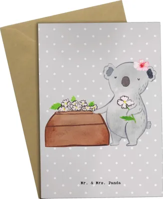 Produktbild von Mr. & Mrs. Panda babykarte Bestatterin Herz - Grau Pastell - Geschenk, weihnachtskarten, osterkarte, osterkarten, einladungskarten, Grußkarte