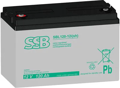 Image de Batterie au plomb SSB SBL 120-12i(sh) Batterie AGM M8 connexion à vis - 12V 120Ah