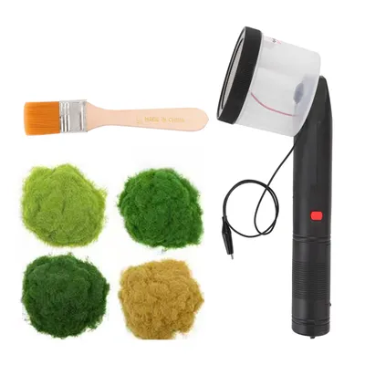 Obrázek produktu pro ABS protiskluzová rukojeť Mini aplikátor statické trávy se 4 barvami travních prášků pro DIY scénické modelářství Pískový stůl