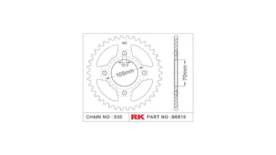 Produktbild von Rk Kettenblatt 530 38z Stahl silber