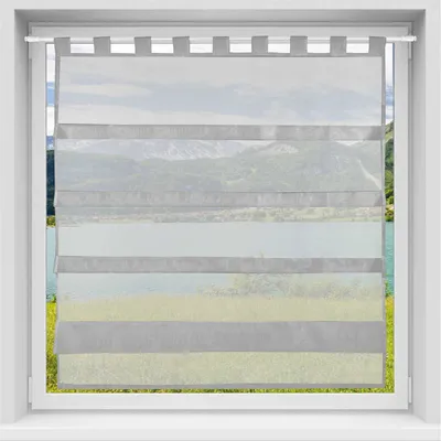 Produktbild von Gardine Raffoptik mit Schlaufe, Größe: 100x110cm, Farbe: Grau