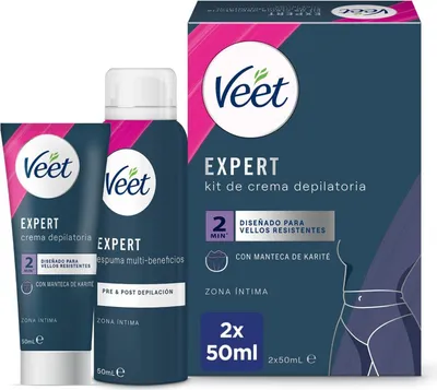 Produktbild von Veet Expert Intim-Haarentfernungsset Creme 50 ml + Schaum 50 ml