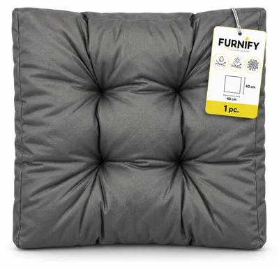 Produktbild von FURNIFY® Loungekissen RATTAN 40 x 40 cm Polsterauflage | Sitz- & Rückenkissen | Dunkelgrau