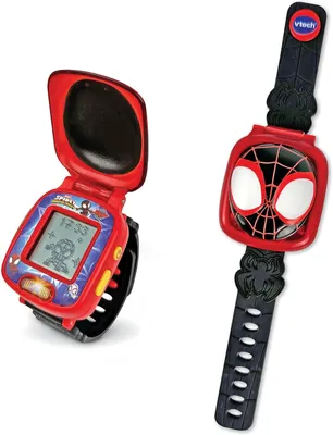 Zdjęcie produktu dla Zegarek edukacyjny - Spiderman i jego superzespół - Zabawka dla dzieci od 3 roku życia - Oryginalne nagrania dźwiękowe - Gry edukacyjne - Stoper