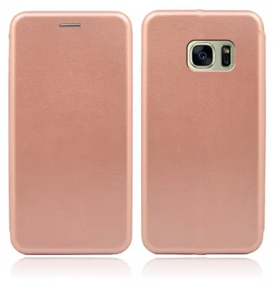 A rose gold colored phone case shown from the front and back.