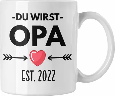 Produktbild von Trendation - Opa Du Wirst Opa 2022 Geschenk Schwangerschaft Verkünden Opa Überraschung Baby Kaffeetasse (Weiß)