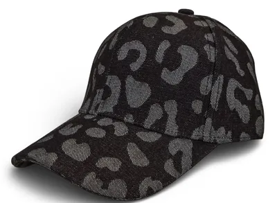 Produktbild von styleBREAKER Baseball Cap Jeans mit Leo Muster | 6-Panel Kappe aus Baumwolle verstellbar | Uni Basecap Animal Print für Sport & Freizeit