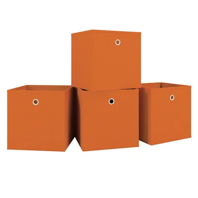 Immagine prodotto di Set di 4 scatole pieghevoli | Scatola pieghevole in tessuto | Scatola pieghevole | Dimensioni ca. H. 28 x W. 27 x D. 27 cm | Scaffale - Boxas