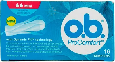 Zdjęcie produktu dla O.B. Procomfort 16 Tampony Mini