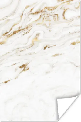 Produktbild von MuchoWow® Poster Marmor - Gold - Weiß 20x30 cm - Papierdruck