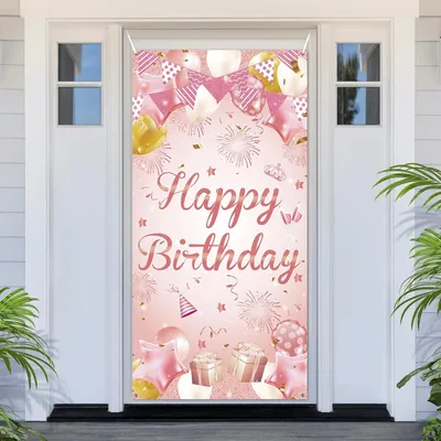 Produktbild von Geburtstagsbanner 90 x 180 cm, Roségold, für Party